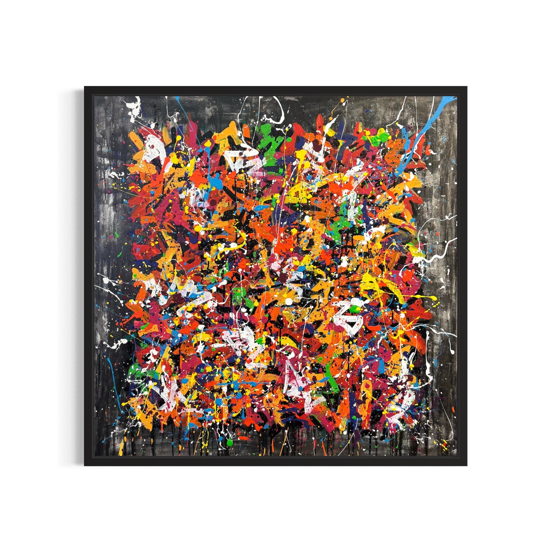 Intention collection framed artwork by Nicolas Herbé with earthy multicolored tones.